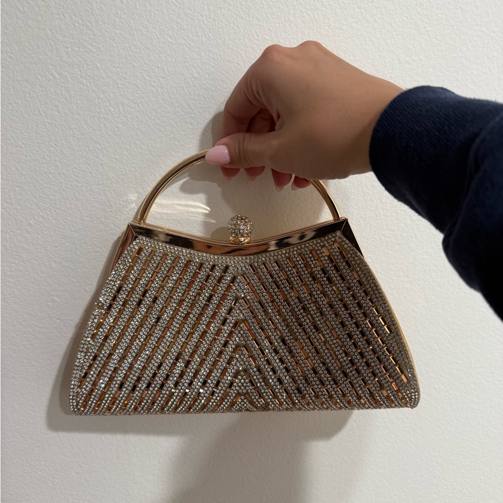 Elegant Gold and Silver Evening Clutch